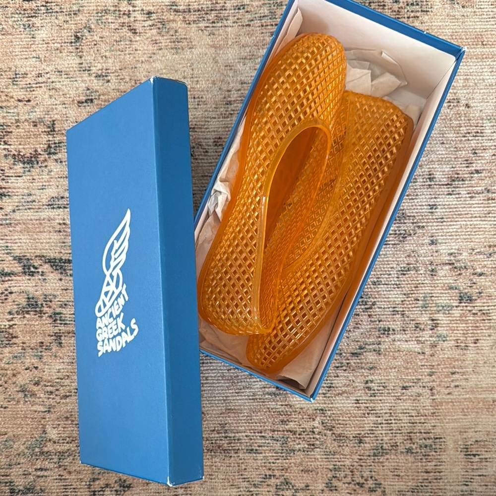 Ancient Greek Sandals Translucent Orange Footwear